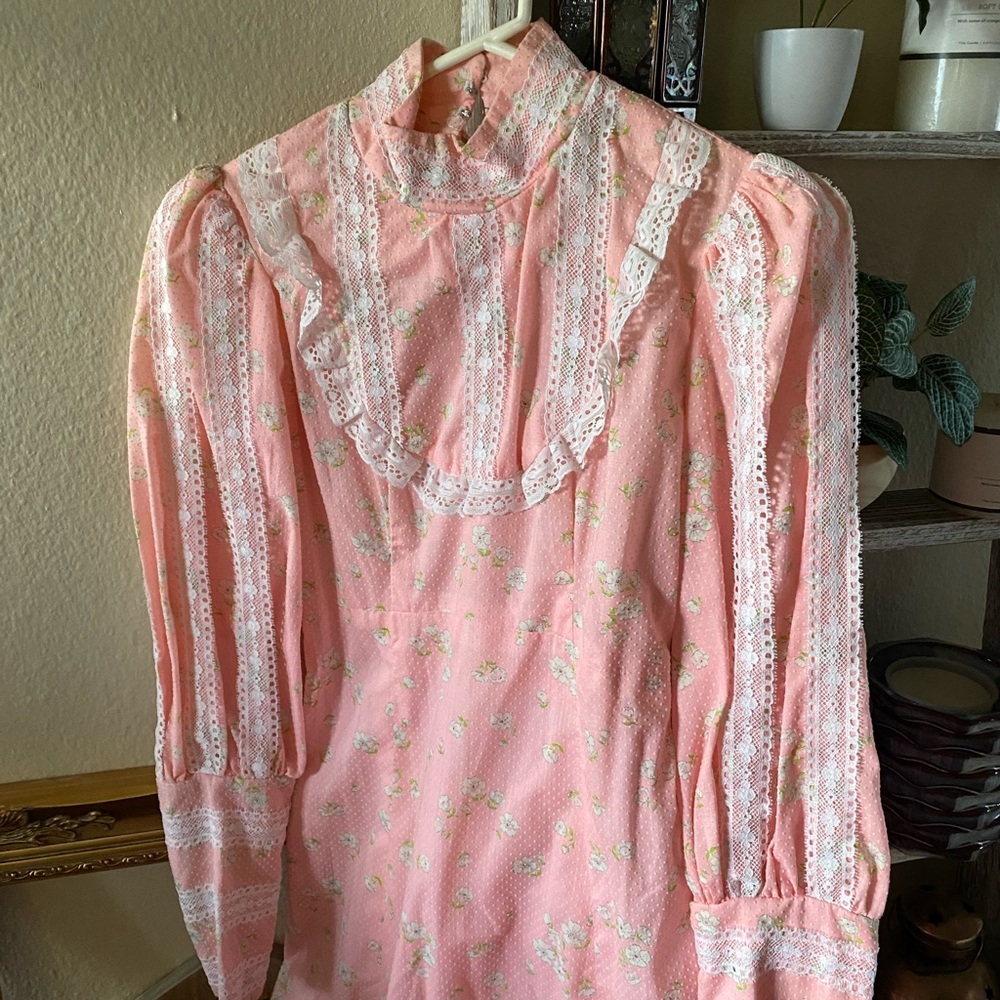 VINTAGE HANDMADE prairie floral bridgerton dress - Picture 2 of 9